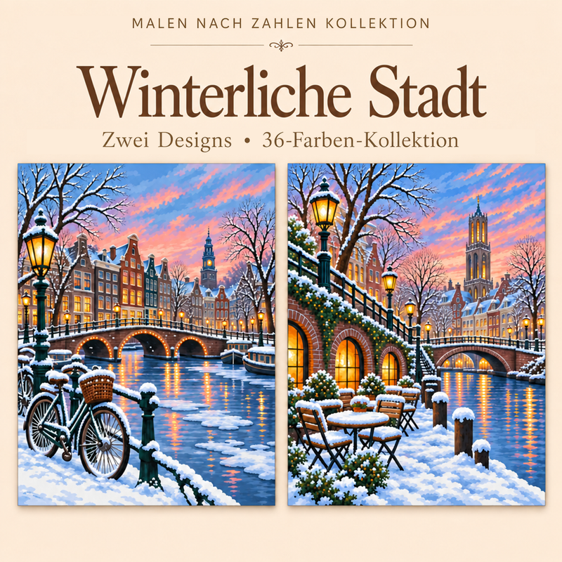 Winterliche Stadt – Malen nach Zahlen Set (Hero DE)
