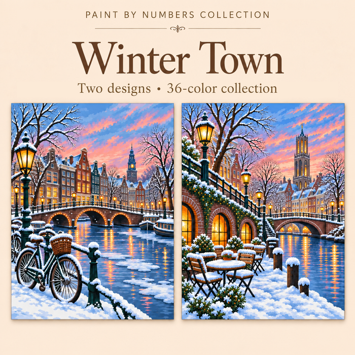 Winter Town – Paint by Numbers Set (Hero EN)