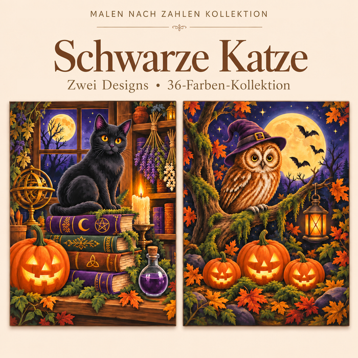 Schwarze Katze – Malen nach Zahlen Set (Hero DE)