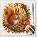 Squirrel with Acorns on a Mossy Branch — Cross Stitch Kit 1