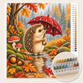 Egel met Paraplu in de Regen – Kleuren op Nummer canvas met stiftenset 1