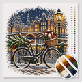 Bicycle with a Christmas Tree on the Rack — Cross Stitch Kit 1