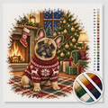 Französische Bulldogge im Weihnachtspulli — Kreuzstich-Set 1