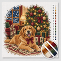 Golden Retriever am Weihnachtsbaum — Kreuzstich-Set 1