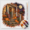 Halloween-Veranda mit Laternen — Kreuzstich-Set 1