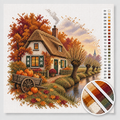 Dutch Farmhouse in Autumn Colours — Cross Stitch Kit 1