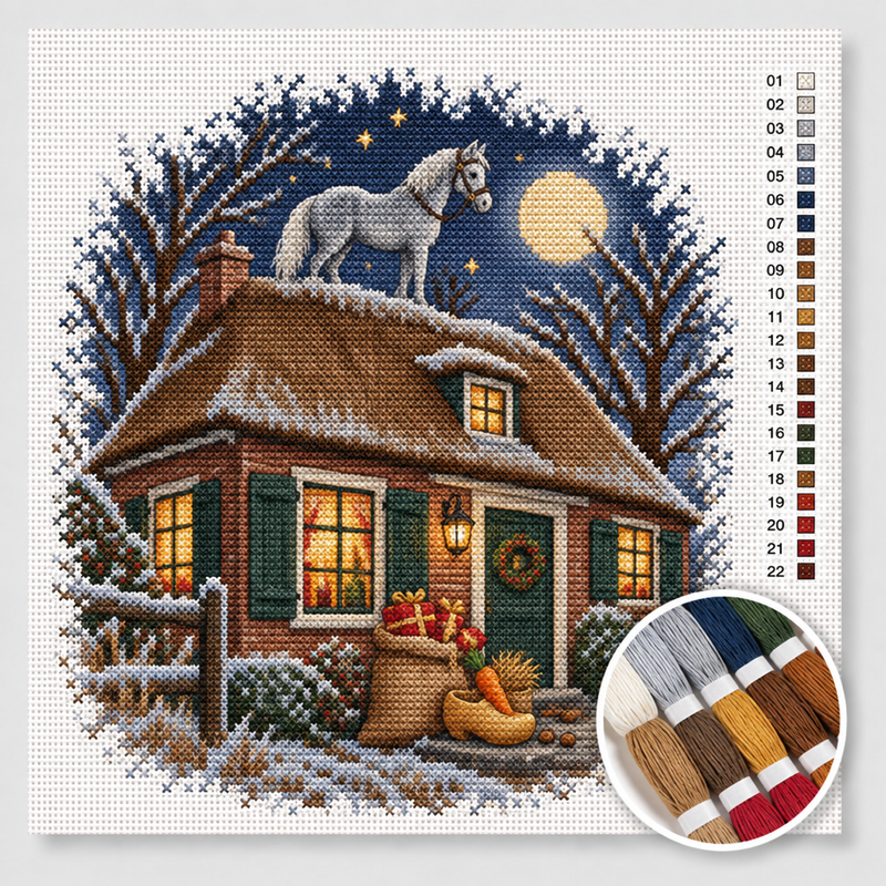 Dutch Farmhouse on Gift Evening — Cross Stitch Kit