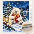 IJsbeer met een Cadeautje – Kleuren op Nummer canvas met stiftenset 1