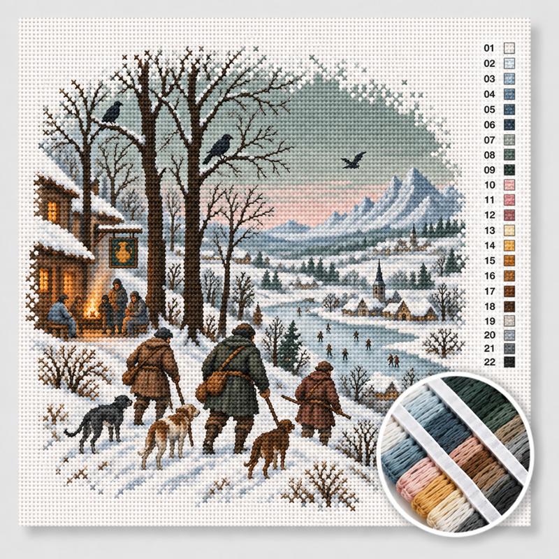 Hunters in the Snow — Cross Stitch Kit