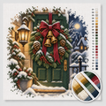 Christmas Wreath with Red Ribbons and Bells — Cross Stitch Kit 1