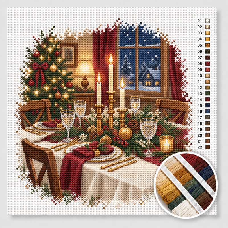 Christmas Table by Candlelight — Cross Stitch Kit