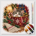 Kitten in a Christmas Mug — Cross Stitch Kit 1