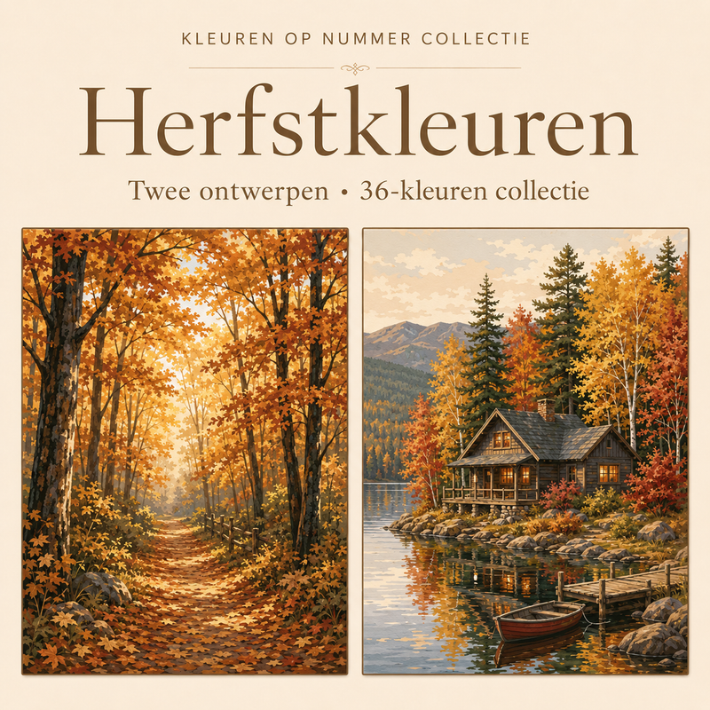 Autumn Colors – Paint by Number Set (2 canvases)