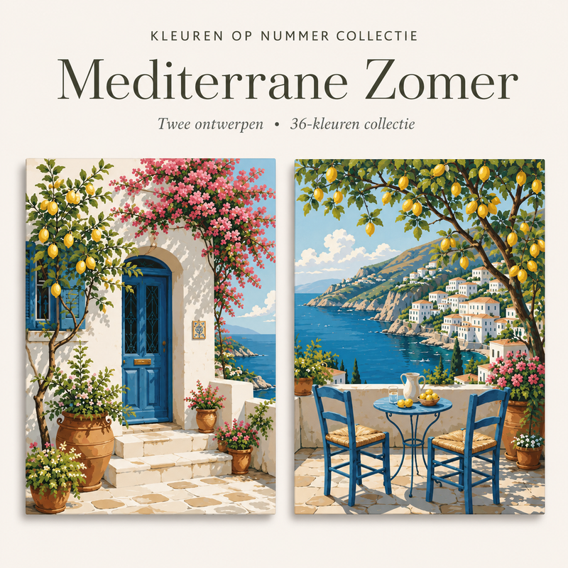 Mediterranean Summer – Paint by Numbers Set (2 canvases)