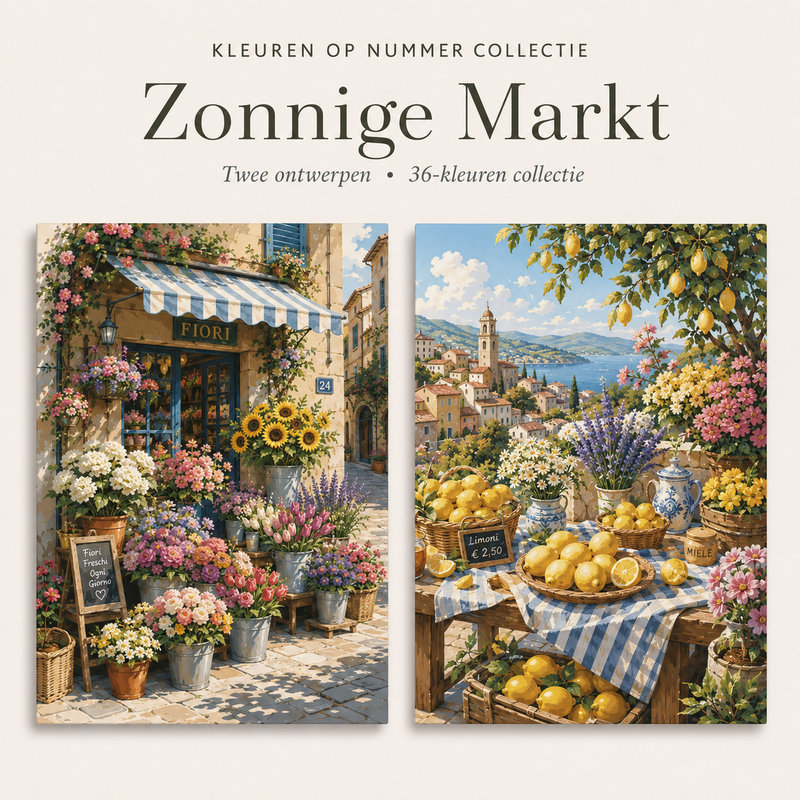 Sunny Market – Paint by Numbers Kit (2 canvases)