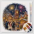 The Clock Strikes Twelve over the Village Square — Cross Stitch Kit 1