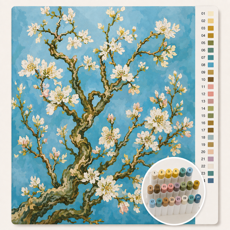 Almond Blossom – Vincent van Gogh — Paint by Numbers