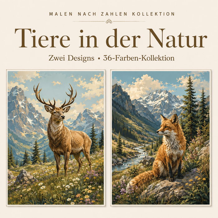 Tiere in der Natur – Malen nach Zahlen Set (Hero DE)
