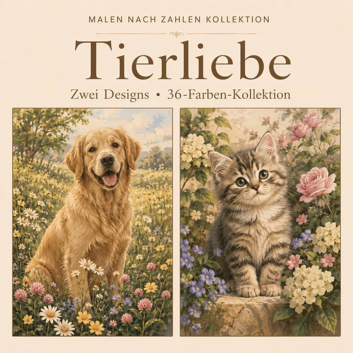 Tierliebe – Malen nach Zahlen Set (Hero DE)