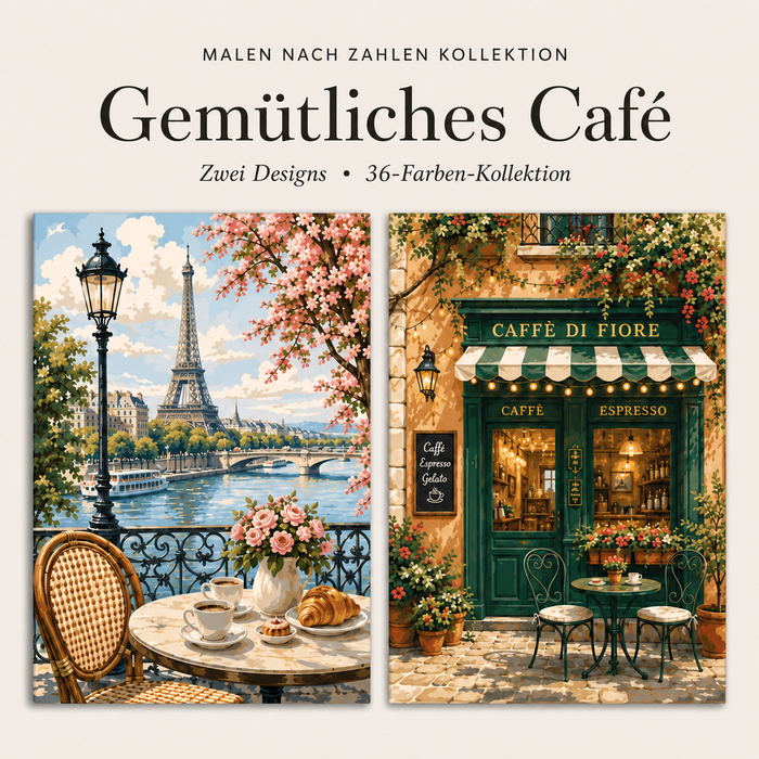 Gemütliches Café – Malen nach Zahlen Set (Hero DE)