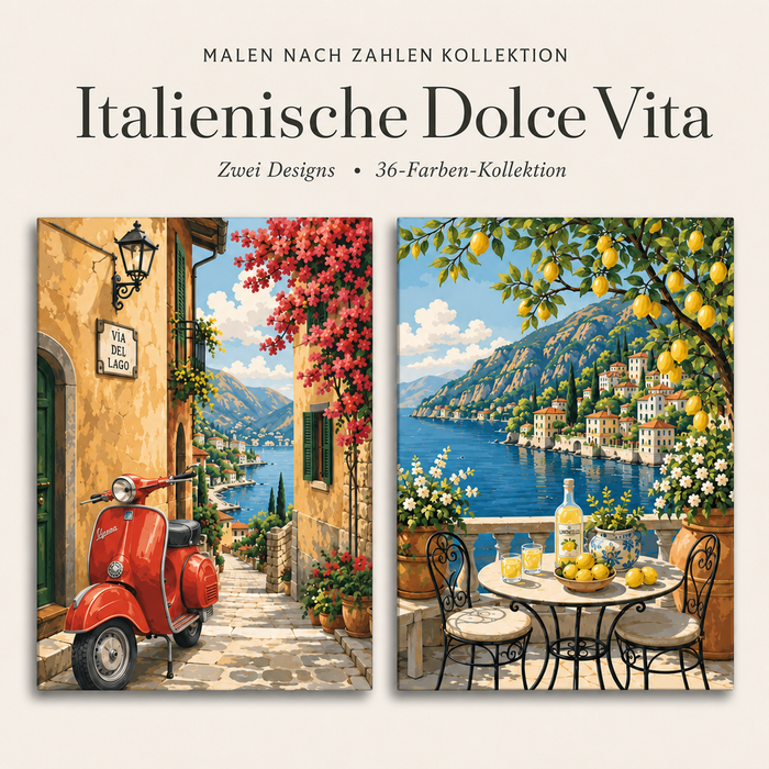 Italienische Dolce Vita – Malen nach Zahlen Set (Hero DE)