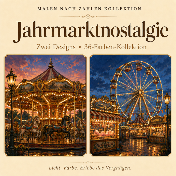 Jahrmarktnostalgie – Malen nach Zahlen Set (Hero DE)