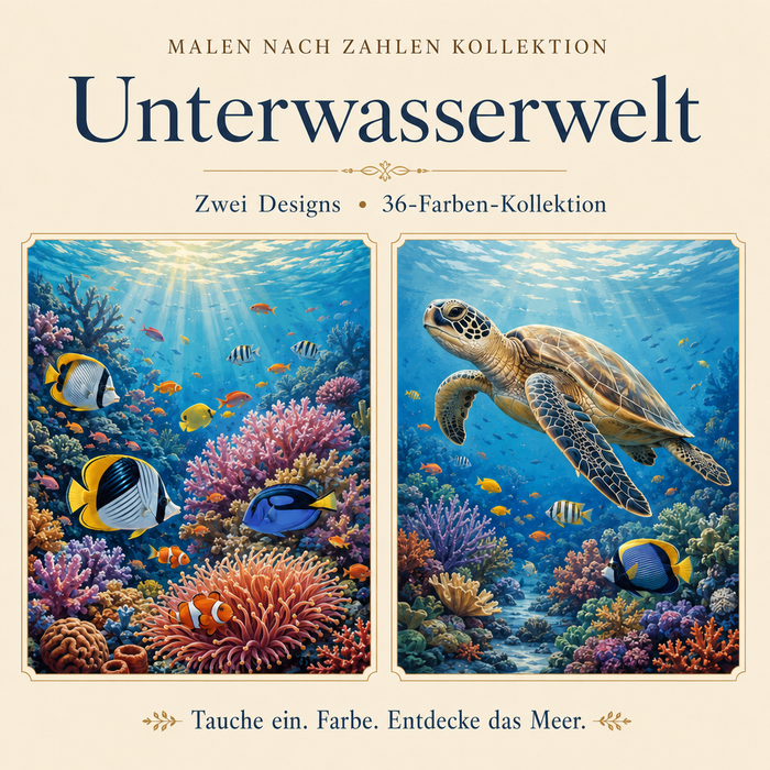 Unterwasserwelt – Malen nach Zahlen Set (Hero DE)