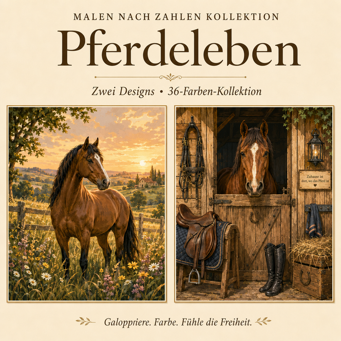 Pferdeleben – Malen nach Zahlen Set (Hero DE)