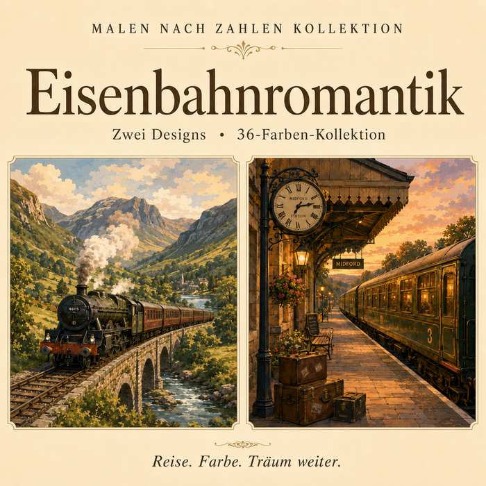 Eisenbahnromantik – Malen nach Zahlen Set (Hero DE)