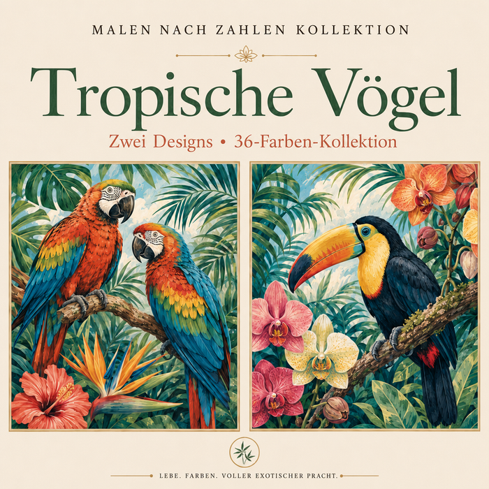 Tropische Vögel – Malen nach Zahlen Set (Hero DE)
