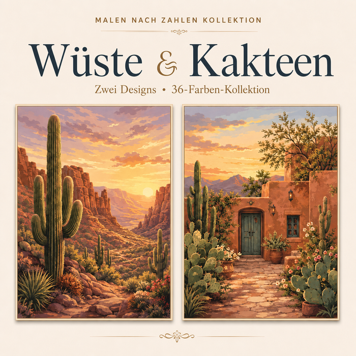Wüste & Kakteen – Malen nach Zahlen Set (Hero DE)
