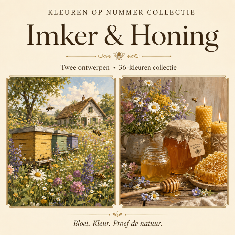 Beekeeper & Honey – Paint by Number Set (2 canvases)