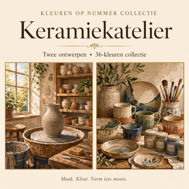 Ceramics Studio – Paint by Number Set (2 canvases)
