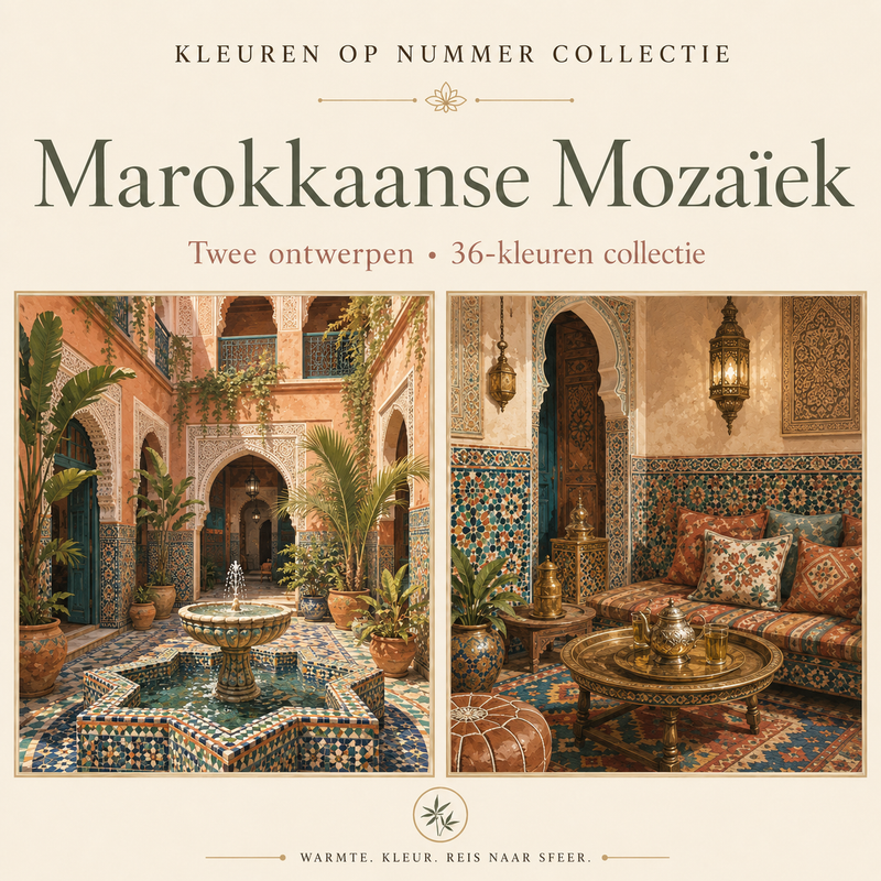 Moroccan Mosaic – Paint by Numbers Set (2 canvases)