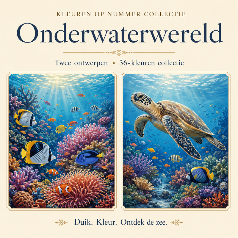 Underwater World - Paint by Number Set (2 canvases)