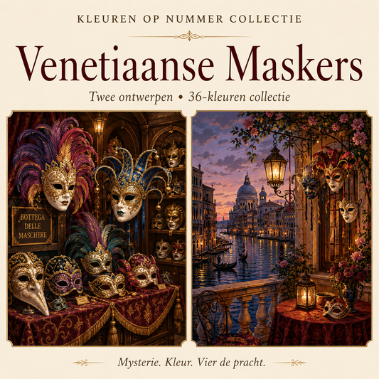 Venetiaanse Maskers – Kleuren op Nummer