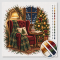 Reading Chair with Throw by the Christmas Tree — Cross Stitch Kit 1