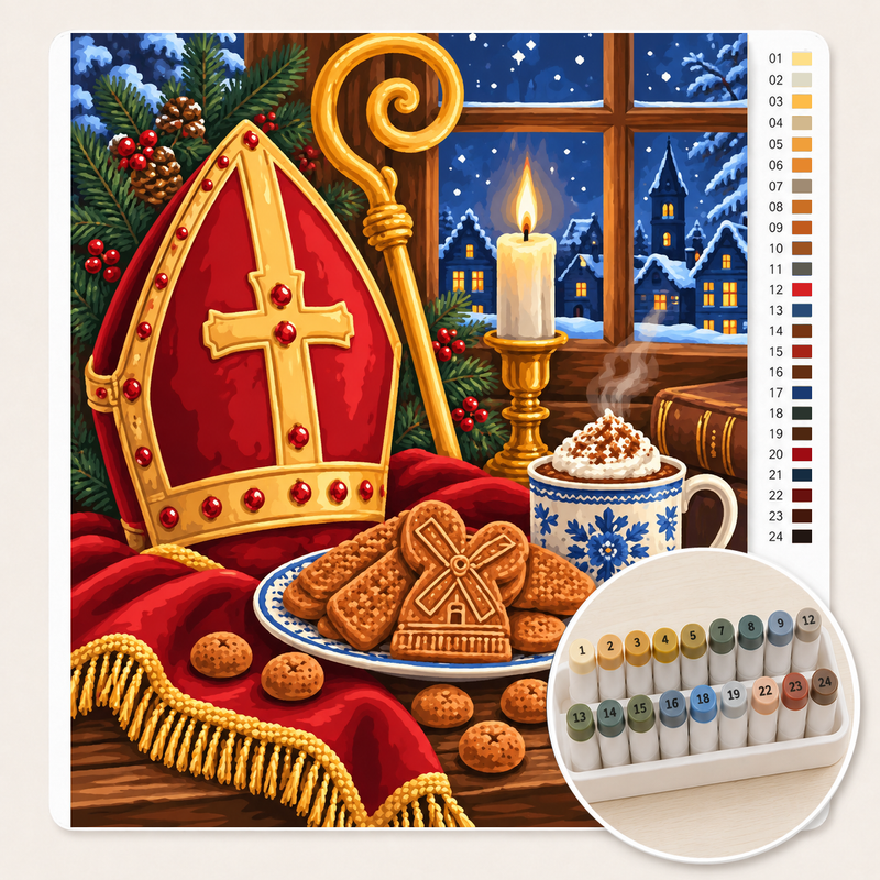 Mitre and Staff with Speculaas — Paint by Numbers