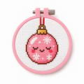 Mini Bundle Pink Christmas — Set of 4 Mini Cross Stitch Kits 4