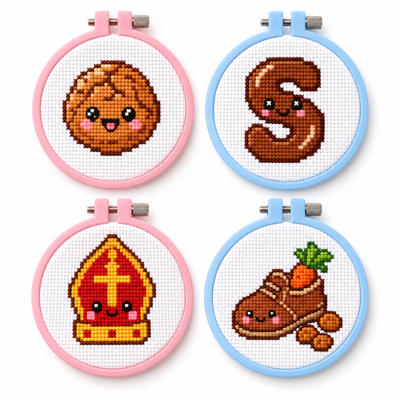 Mini Bundle Sinterklaas — Set of 4 Mini Cross Stitch Kits