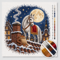 White Horse on the Roof by Moonlight — Cross Stitch Kit 1