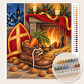 Shoe by the Fireplace with Carrot and Pepernoten — Paint by Numbers 1