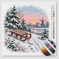 Sled on a Snowy Hill — Cross Stitch Kit 1