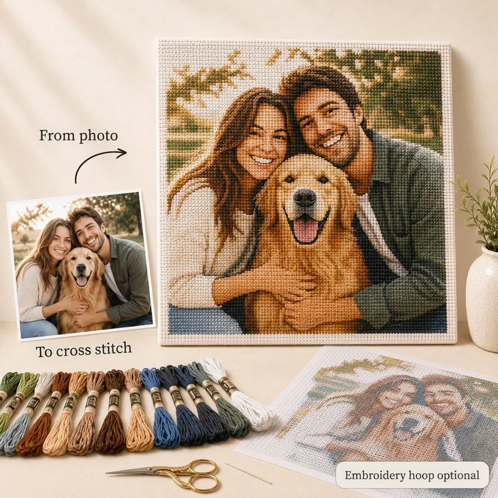 From your photo to cross stitch - custom embroidery kit