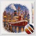 Sinterklaas's Steamboat in the Harbour — Cross Stitch Kit 1
