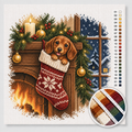 Dackel im Weihnachtsstrumpf — Kreuzstich-Set 1