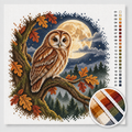 Owl on a Branch by the Full Moon — Cross Stitch Kit 1