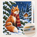 Vos in de Sneeuw met Kerstsjaal – Kleuren op Nummer canvas met stiftenset 1