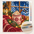 Warme Chocolademelk bij het Bevroren Raam – Kleuren op Nummer canvas met stiftenset 1