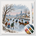 Winter Landscape with Ice Skaters — Cross Stitch Kit 1